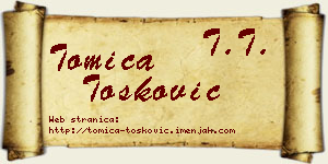 Tomica Tošković vizit kartica